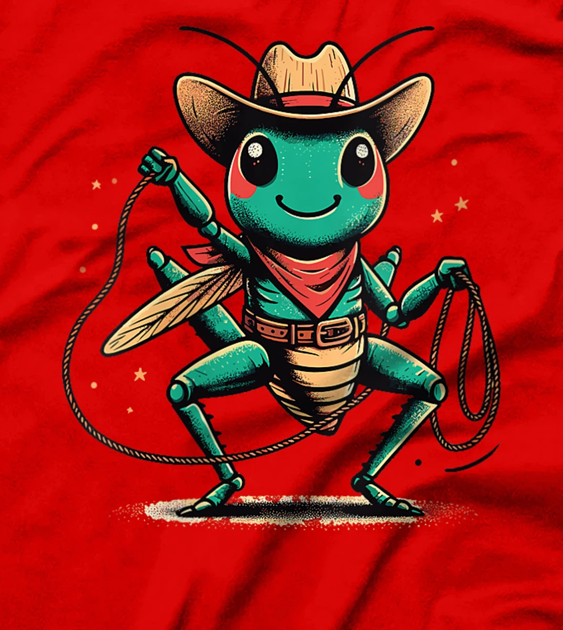 Womens Western Rodeo Cowboy Hat Grasshopper Texas Animals T-Shirt