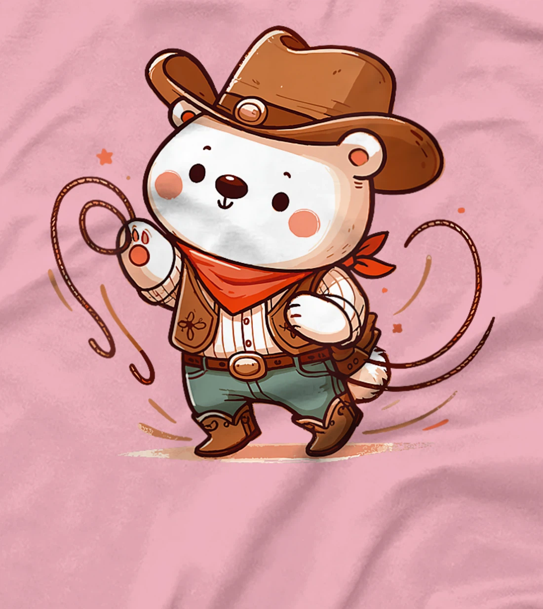 Womens Western Rodeo Cowboy Hat Polar Bear Texas Animals T-Shirt