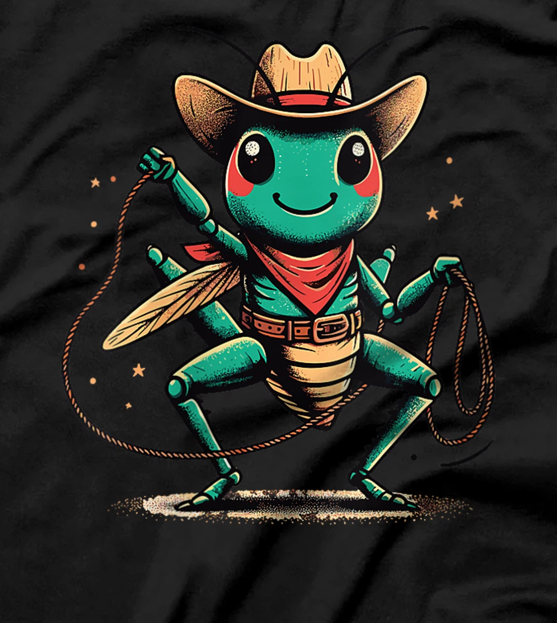 Womens Western Rodeo Cowboy Hat Grasshopper Texas Animals T-Shirt