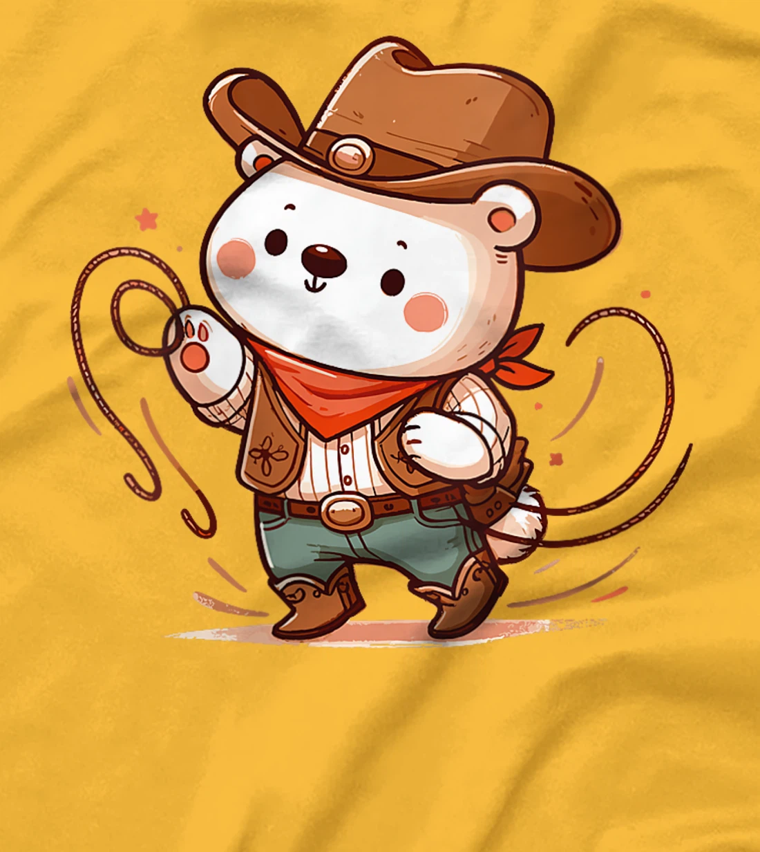 Womens Western Rodeo Cowboy Hat Polar Bear Texas Animals T-Shirt