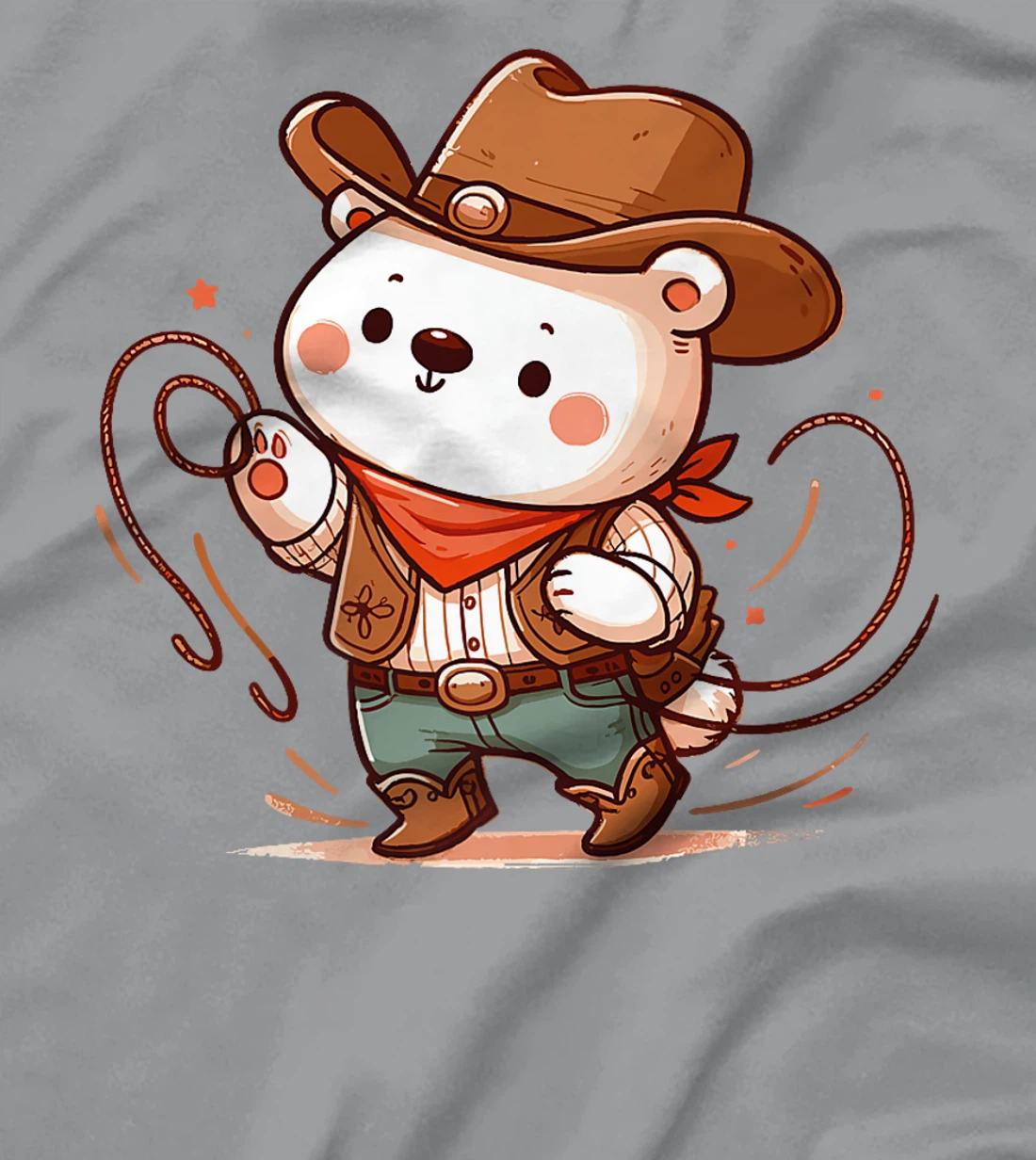 Western Rodeo Cowboy Hat Polar Bear Texas Animals Premium T-Shirt