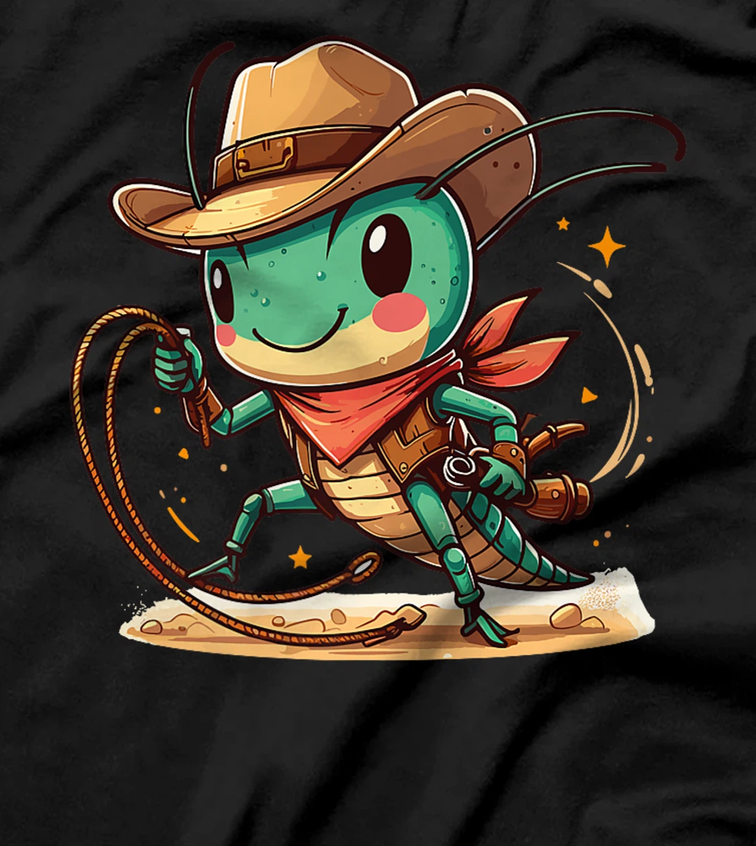 Womens Western Rodeo Cowboy Hat Grasshopper Texas Animals T-Shirt