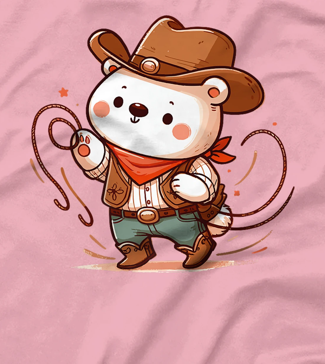Western Rodeo Cowboy Hat Polar Bear Texas Animals Premium T-Shirt