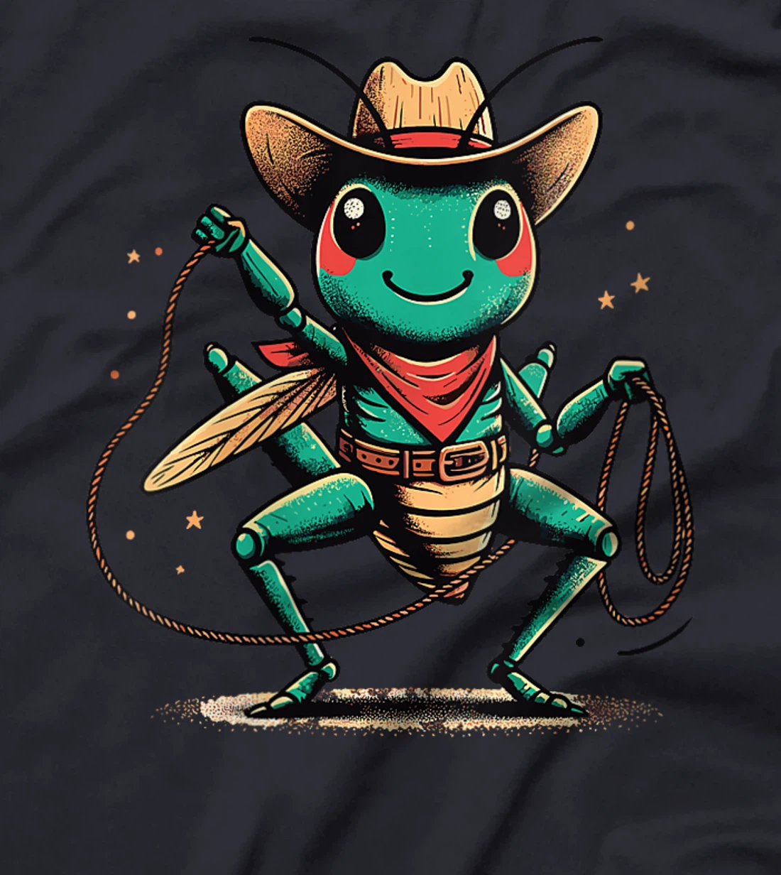 Womens Western Rodeo Cowboy Hat Grasshopper Texas Animals T-Shirt