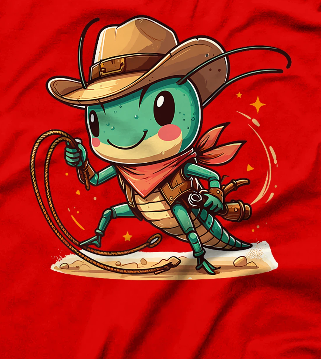 Womens Western Rodeo Cowboy Hat Grasshopper Texas Animals T-Shirt