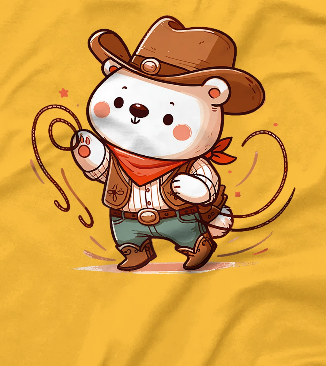 Western Rodeo Cowboy Hat Polar Bear Texas Animals Premium T-Shirt