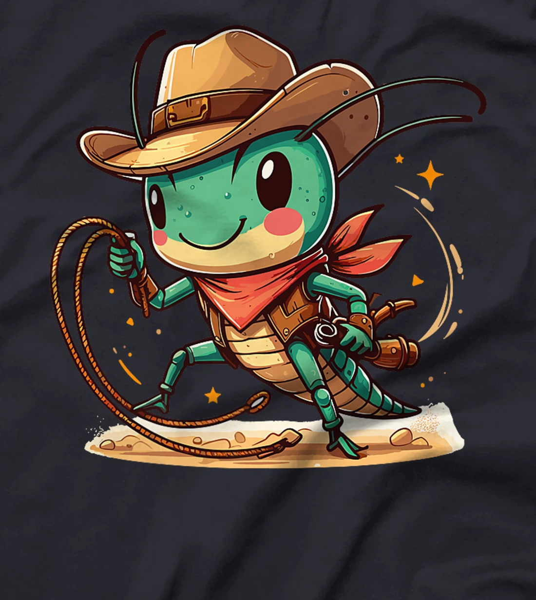 Womens Western Rodeo Cowboy Hat Grasshopper Texas Animals T-Shirt