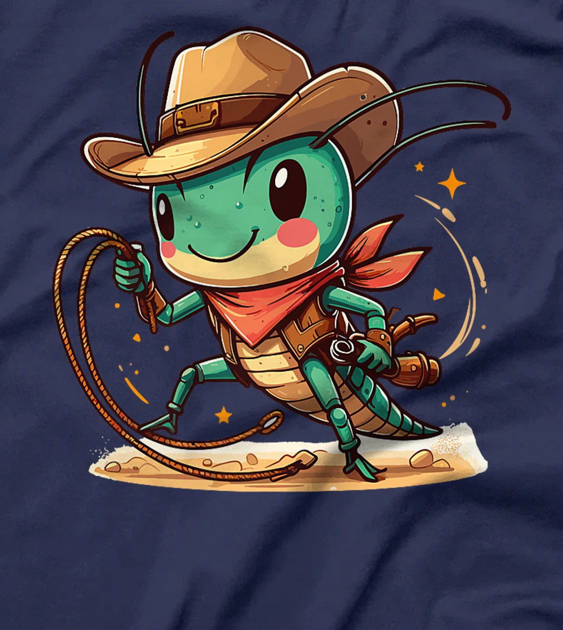 Womens Western Rodeo Cowboy Hat Grasshopper Texas Animals T-Shirt