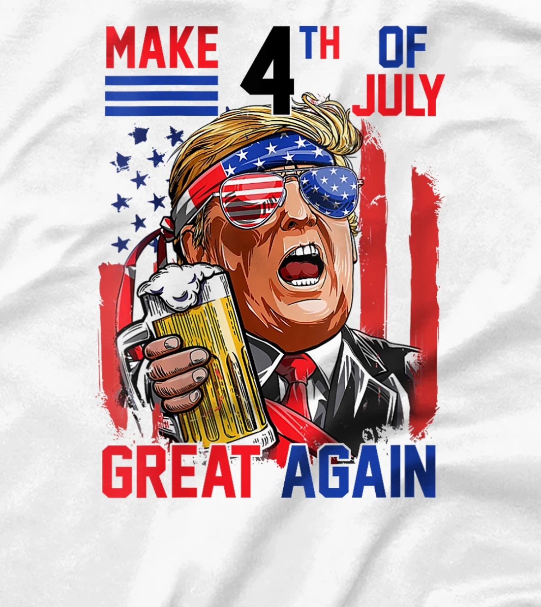 Womens Trump 2024 Make 4th of July Great Again Patriotic T-Shirt