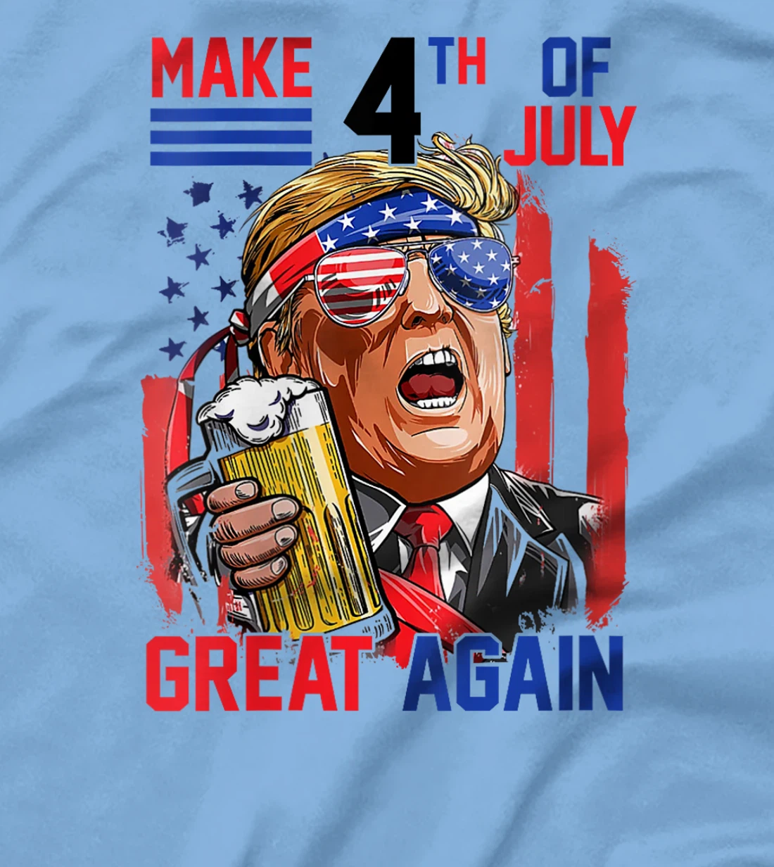 Womens Trump 2024 Make 4th of July Great Again Patriotic T-Shirt