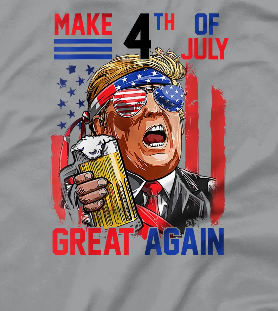 Womens Trump 2024 Make 4th of July Great Again Patriotic T-Shirt