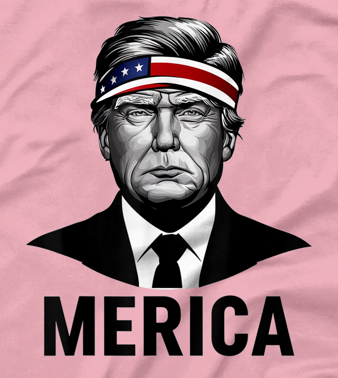 Womens MERICA TRUMP Happy 4th Of July Trump American Flag Fun T-Shirt