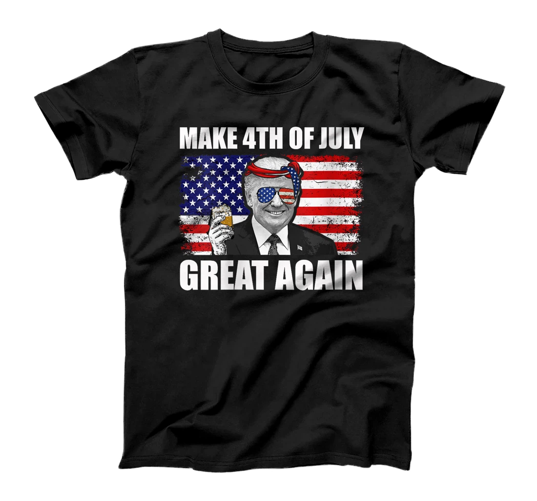 Womens Trump 2024 Make 4th of July Great Again Patriotic T-Shirt