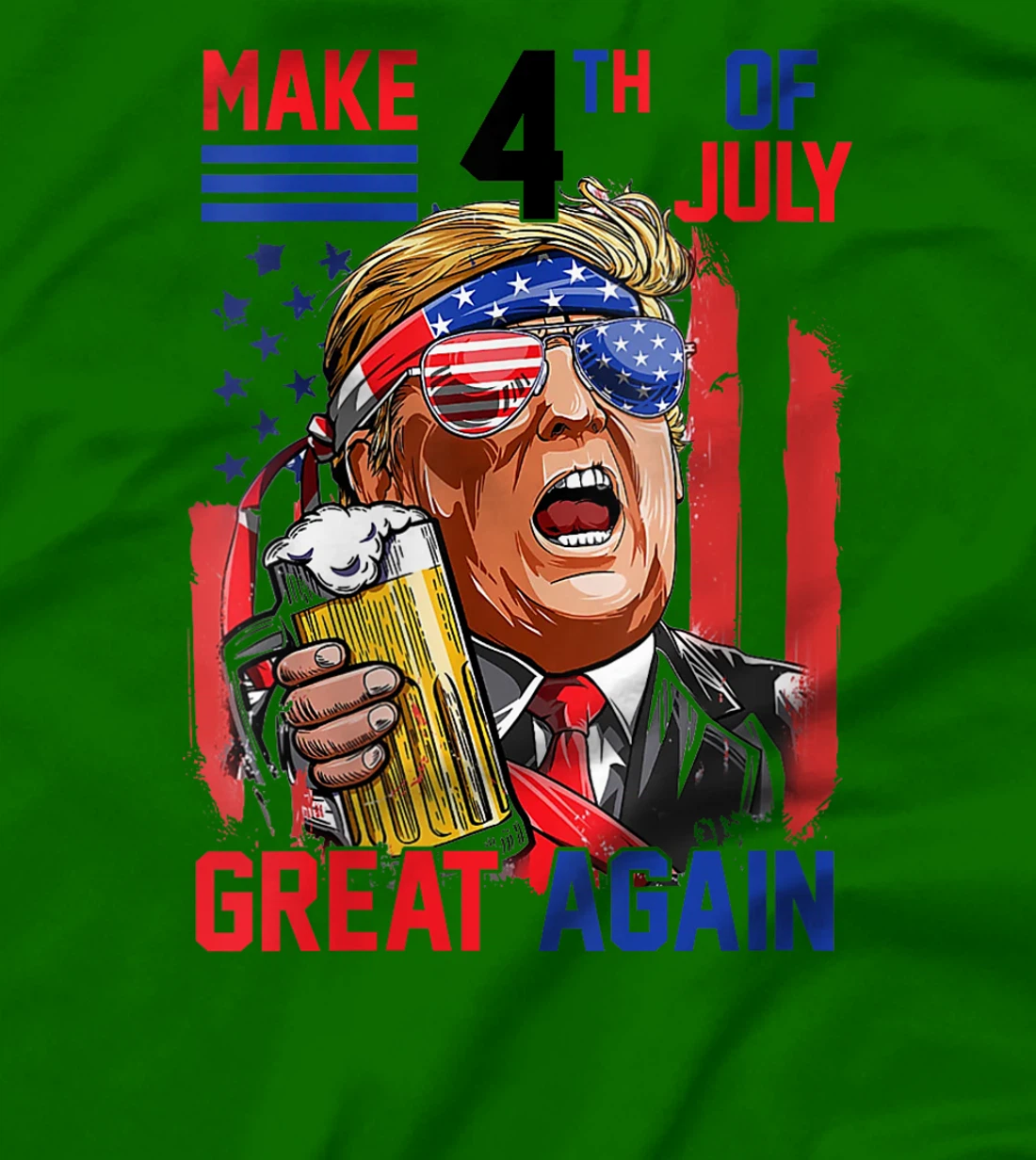Womens Trump 2024 Make 4th of July Great Again Patriotic T-Shirt