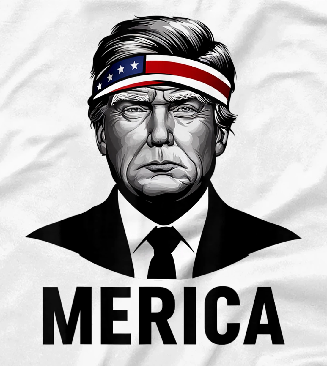 Womens MERICA TRUMP Happy 4th Of July Trump American Flag Fun T-Shirt