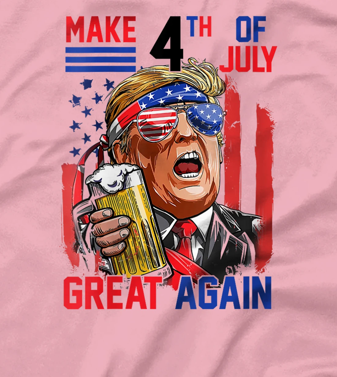 Womens Trump 2024 Make 4th of July Great Again Patriotic T-Shirt