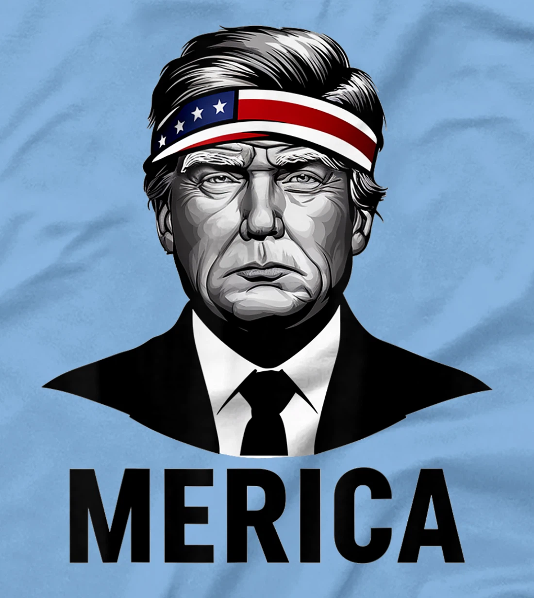 Womens MERICA TRUMP Happy 4th Of July Trump American Flag Fun T-Shirt