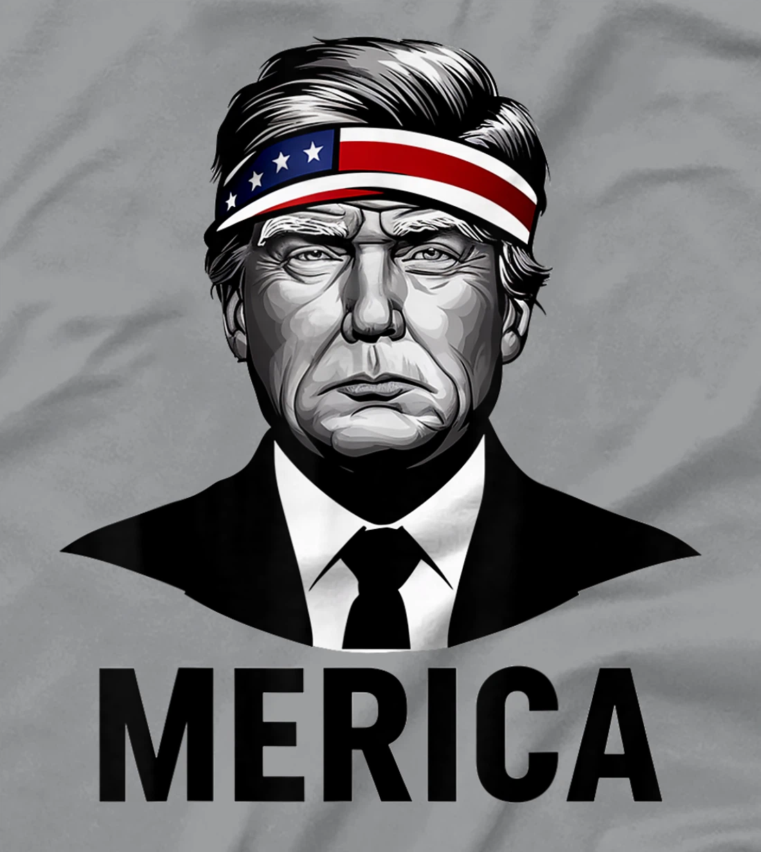 Womens MERICA TRUMP Happy 4th Of July Trump American Flag Fun T-Shirt