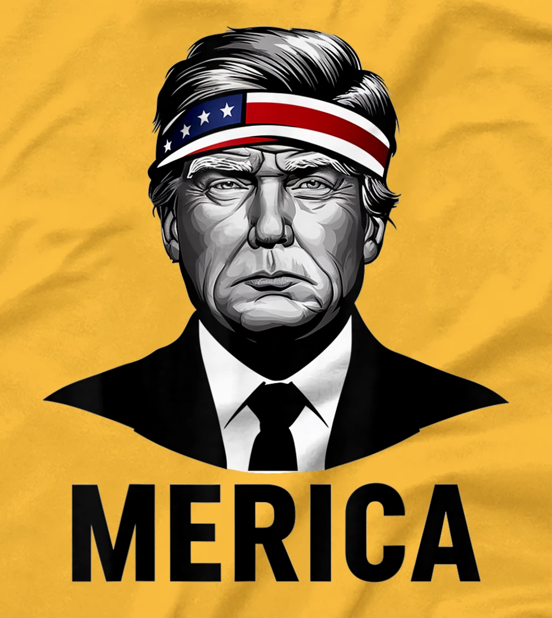 Womens MERICA TRUMP Happy 4th Of July Trump American Flag Fun T-Shirt