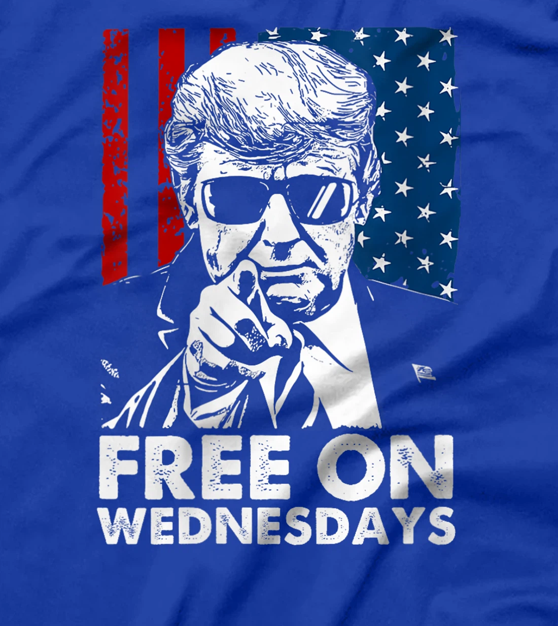 Womens Free on Wednesdays Trump US Flag T-Shirt