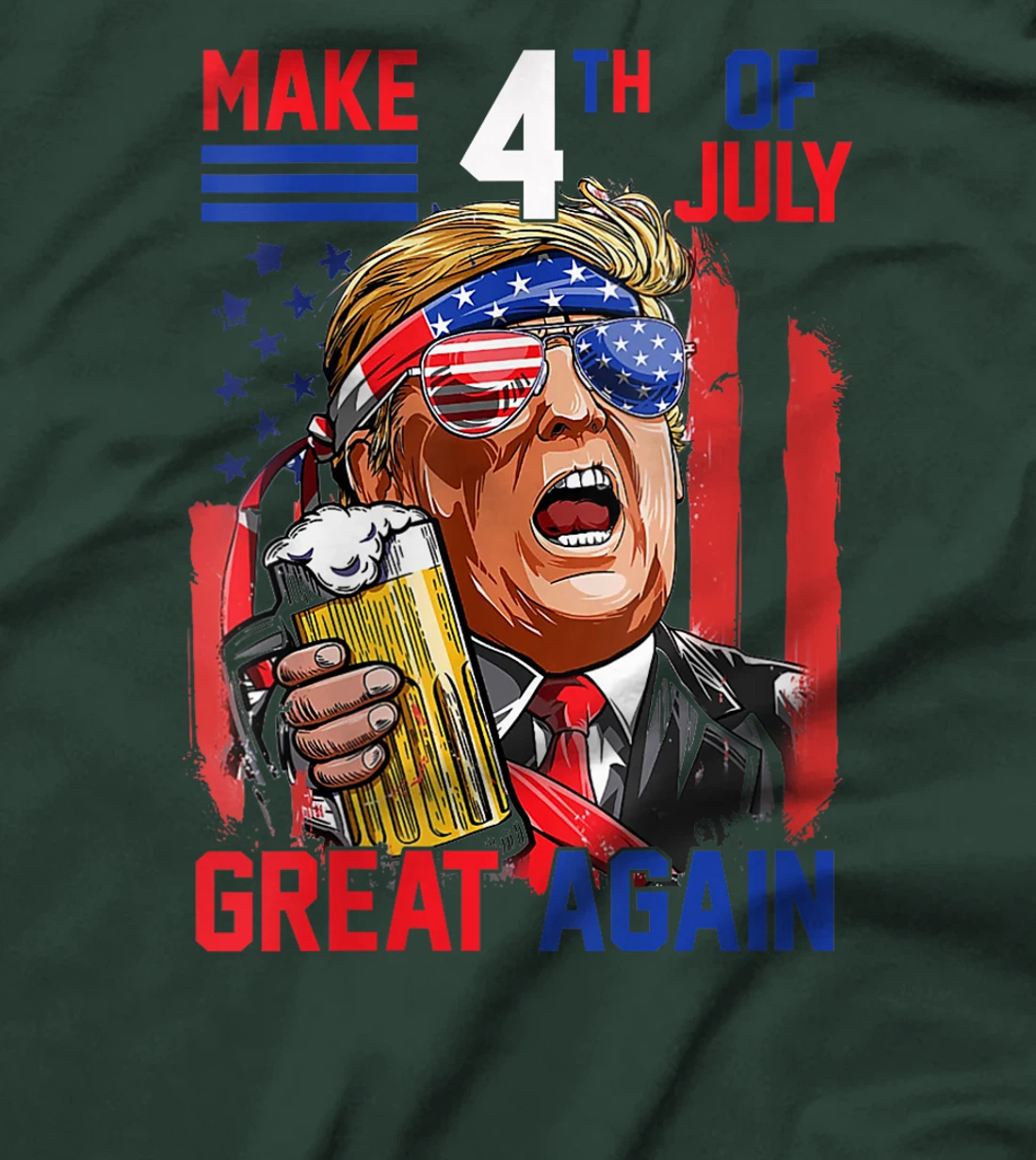 Womens Trump 2024 Make 4th of July Great Again Patriotic T-Shirt
