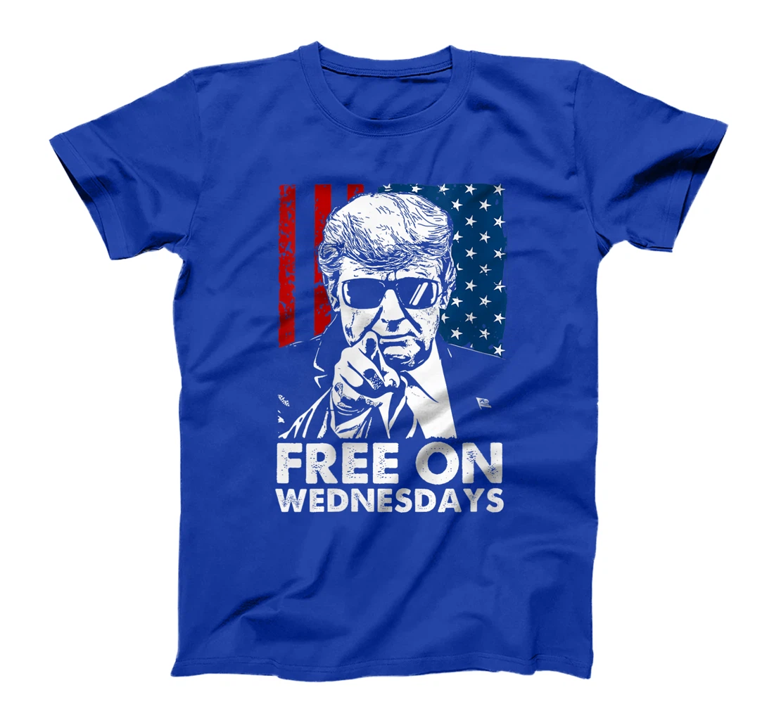 Womens Free on Wednesdays Trump US Flag T-Shirt