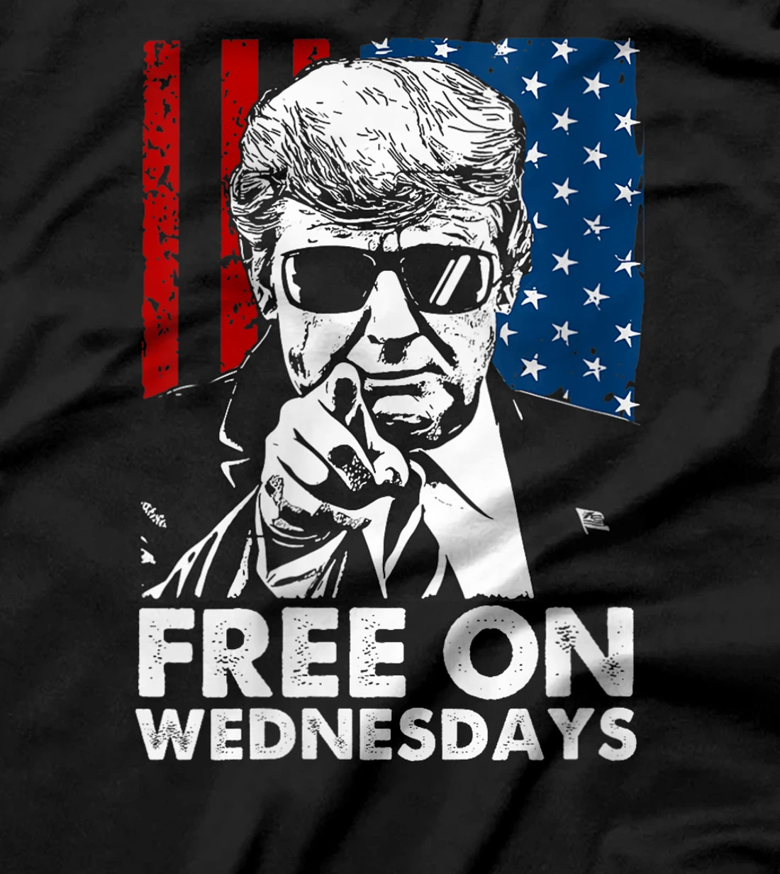 Womens Free on Wednesdays Trump US Flag T-Shirt