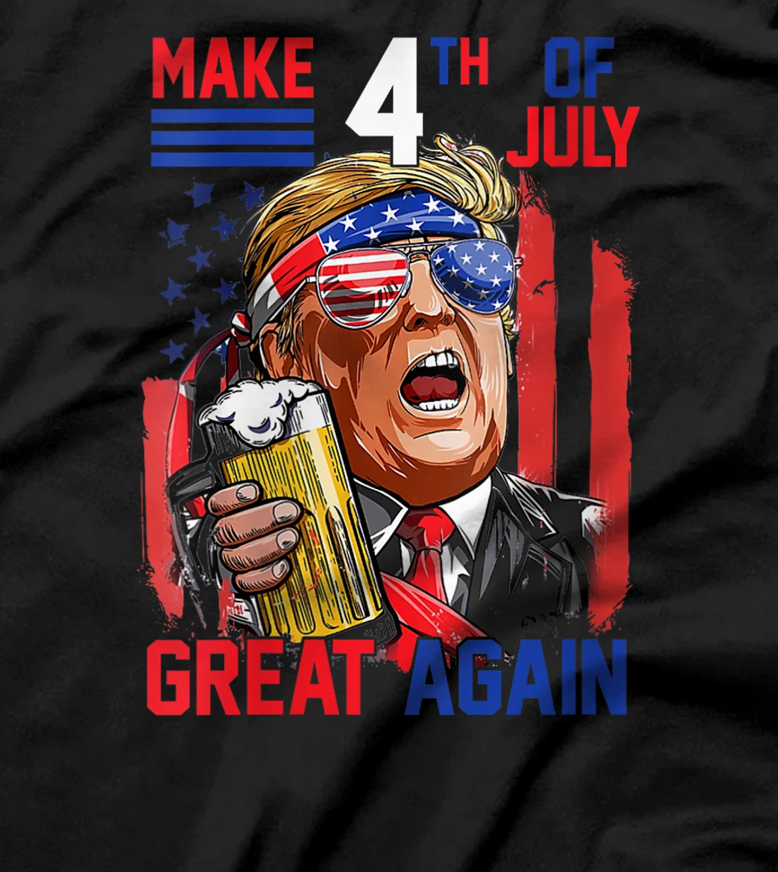 Womens Trump 2024 Make 4th of July Great Again Patriotic T-Shirt