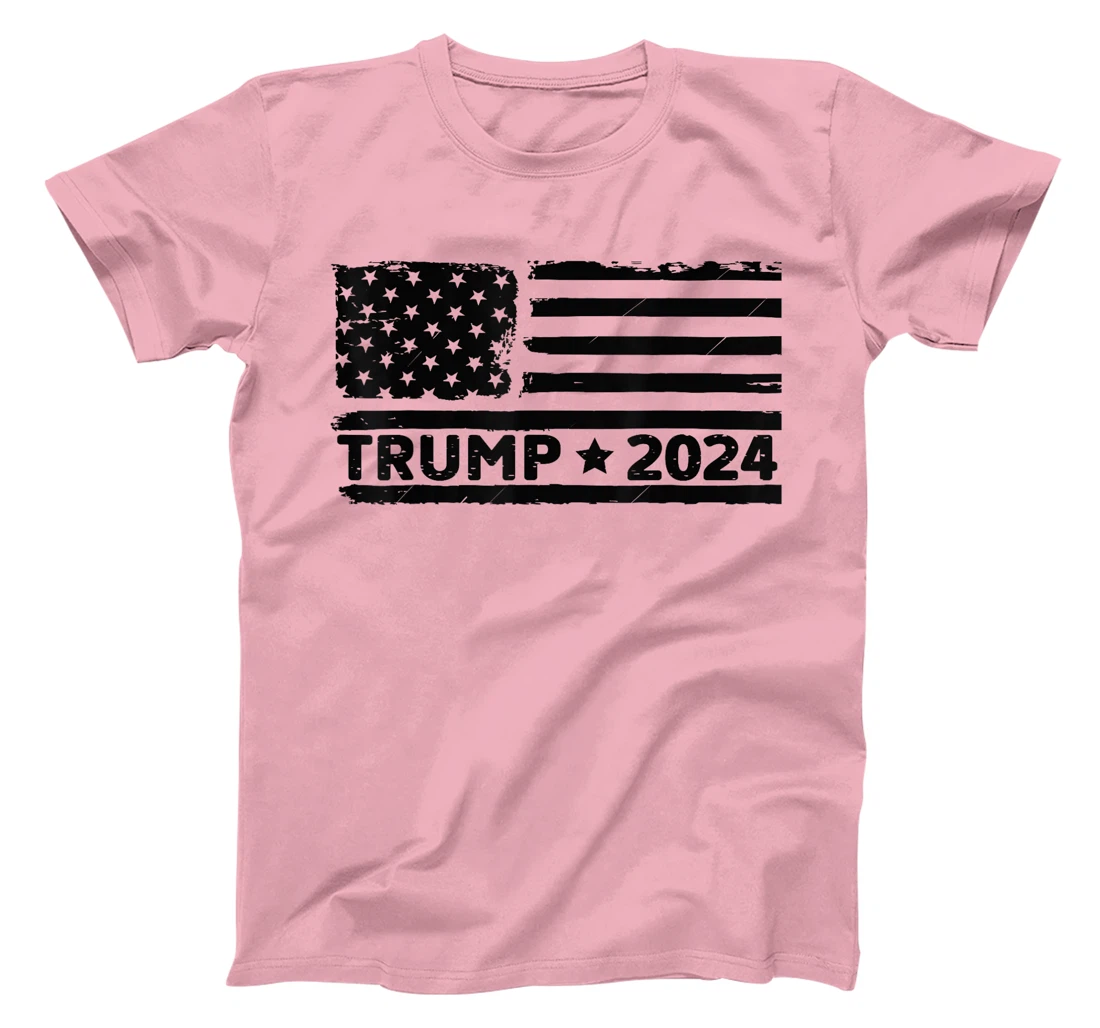 Womens Unique America Donald Trump 2024 Flag T-Shirt