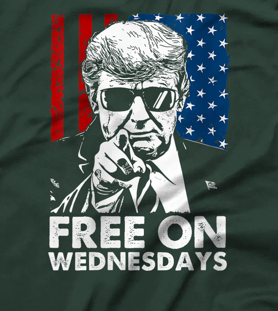 Womens Free on Wednesdays Trump US Flag T-Shirt