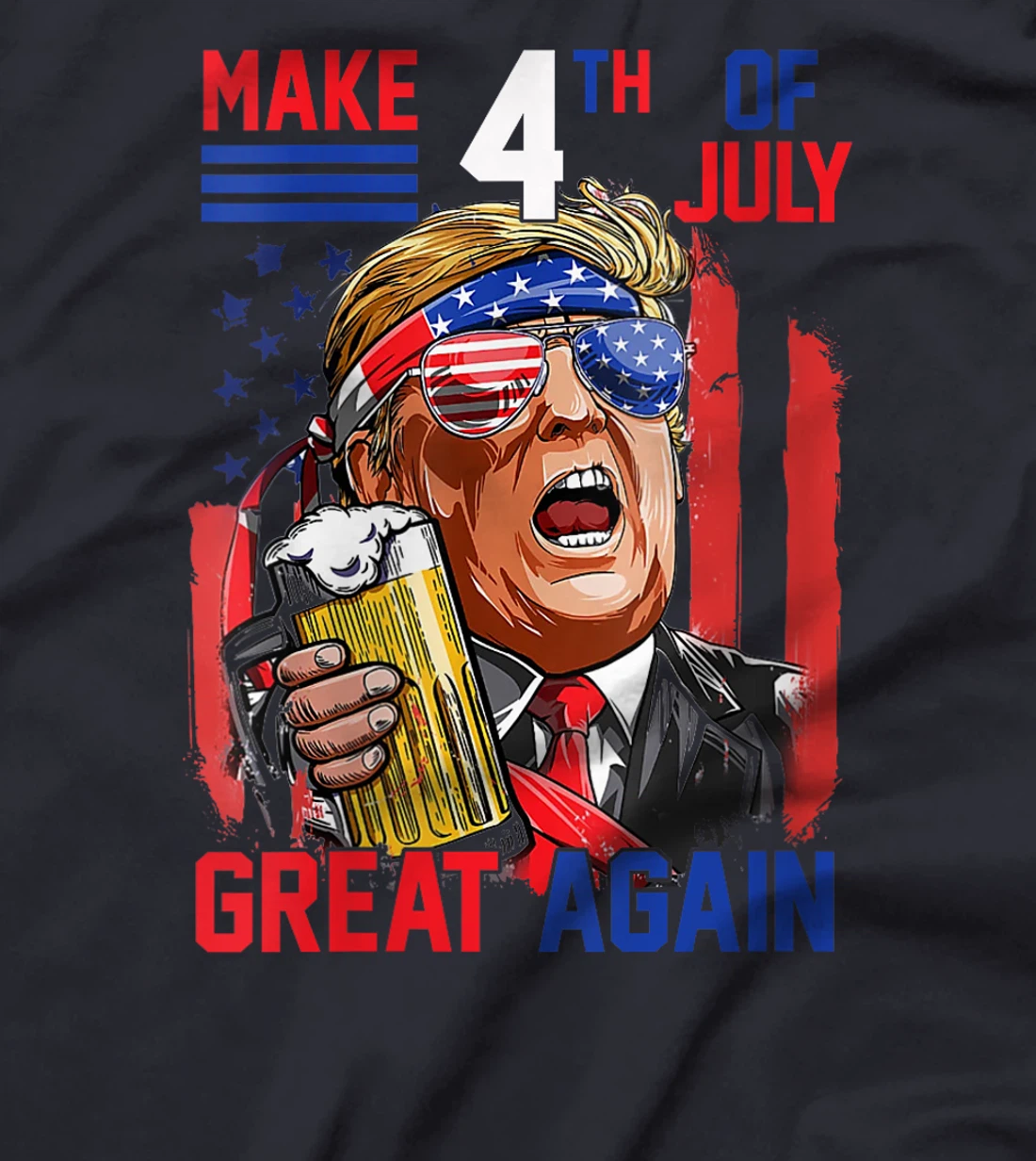 Womens Trump 2024 Make 4th of July Great Again Patriotic T-Shirt