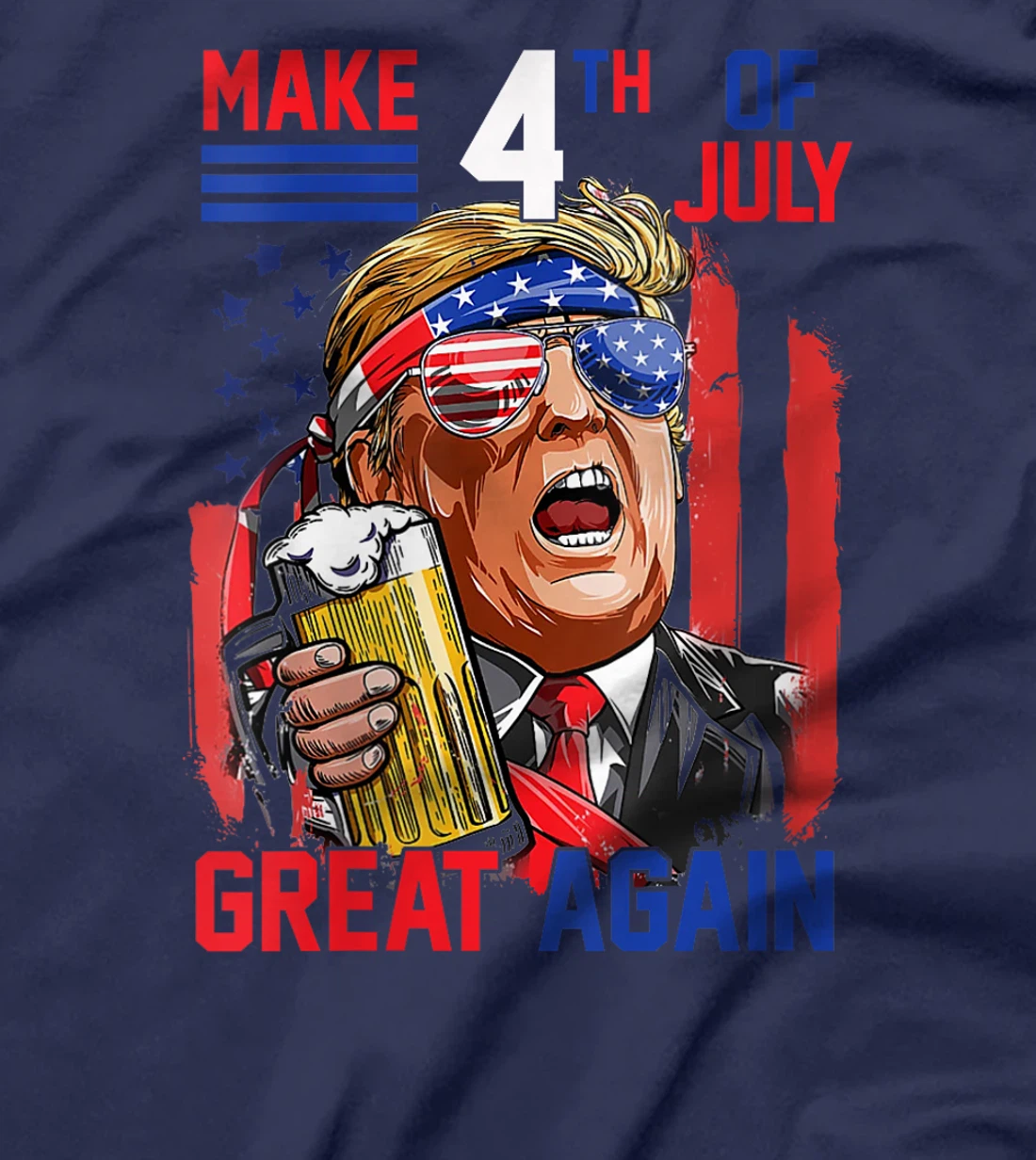 Womens Trump 2024 Make 4th of July Great Again Patriotic T-Shirt