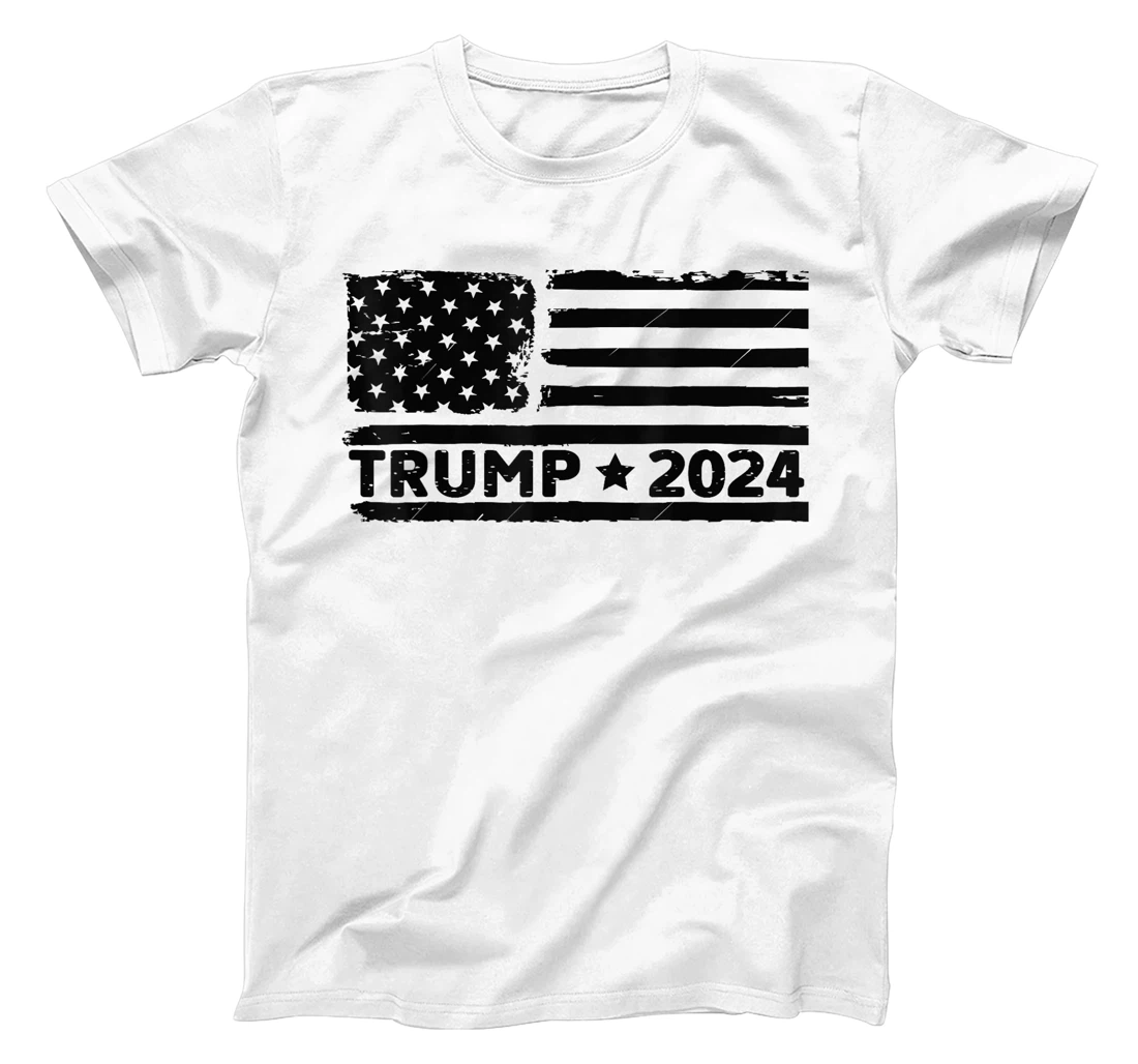Womens Unique America Donald Trump 2024 Flag T-Shirt