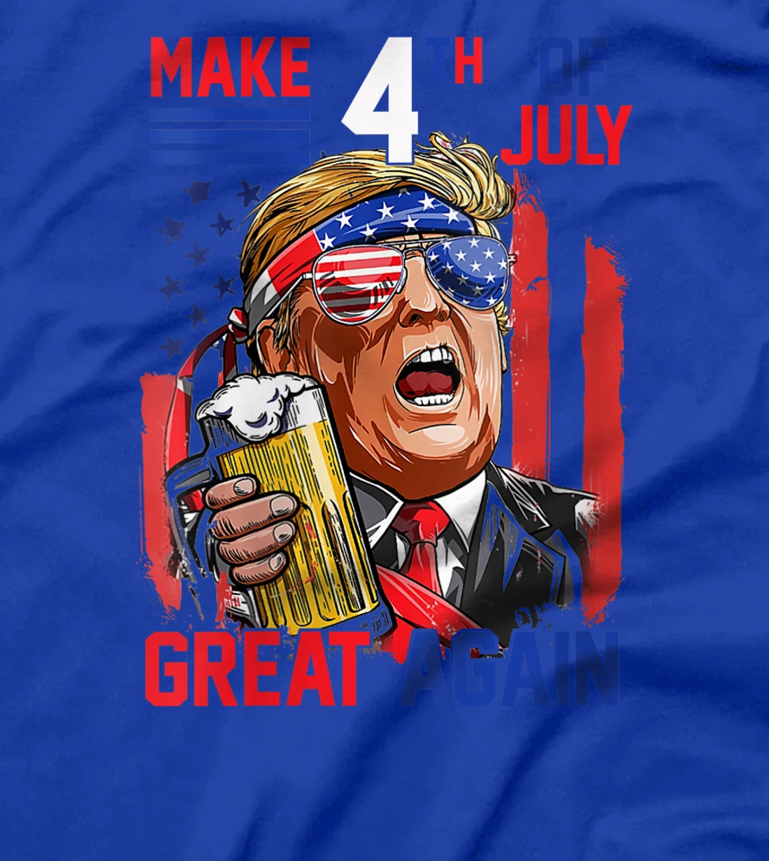 Womens Trump 2024 Make 4th of July Great Again Patriotic T-Shirt