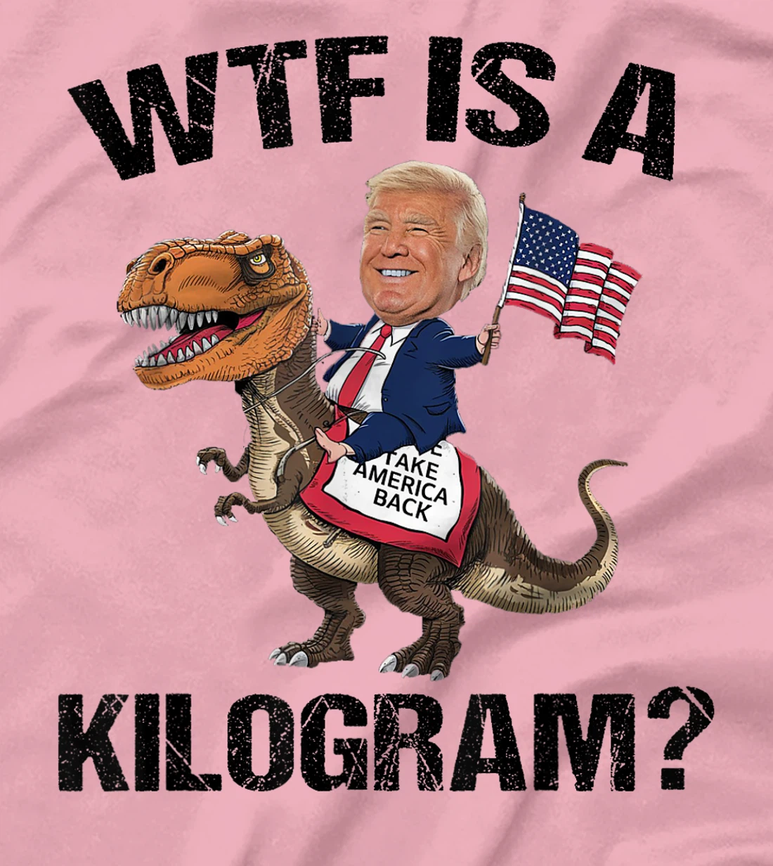 WTF is a Kilogram? 4th of July Patriotic Trump Dinosaur USA T-Shirt