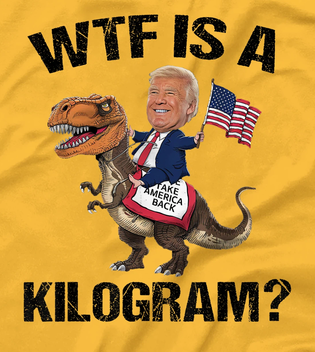 WTF is a Kilogram? 4th of July Patriotic Trump Dinosaur USA T-Shirt