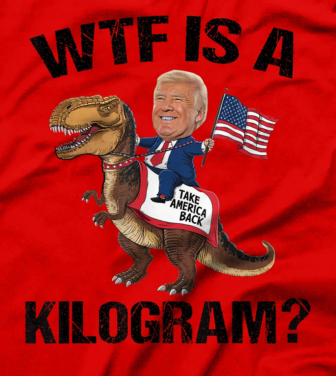 WTF is a Kilogram? 4th of July Patriotic Trump Dinosaur USA T-Shirt