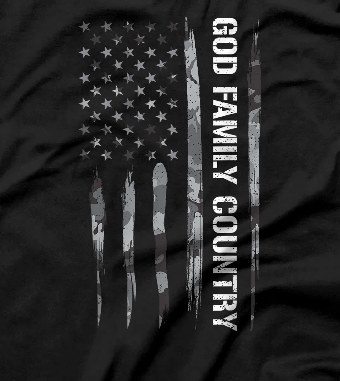 Faith: God Family Country - American Flag T-Shirt