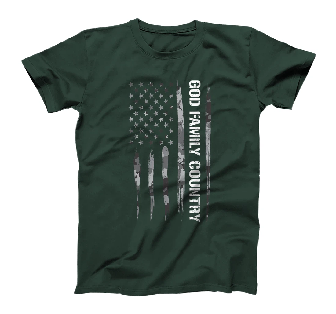 Faith: God Family Country - American Flag T-Shirt