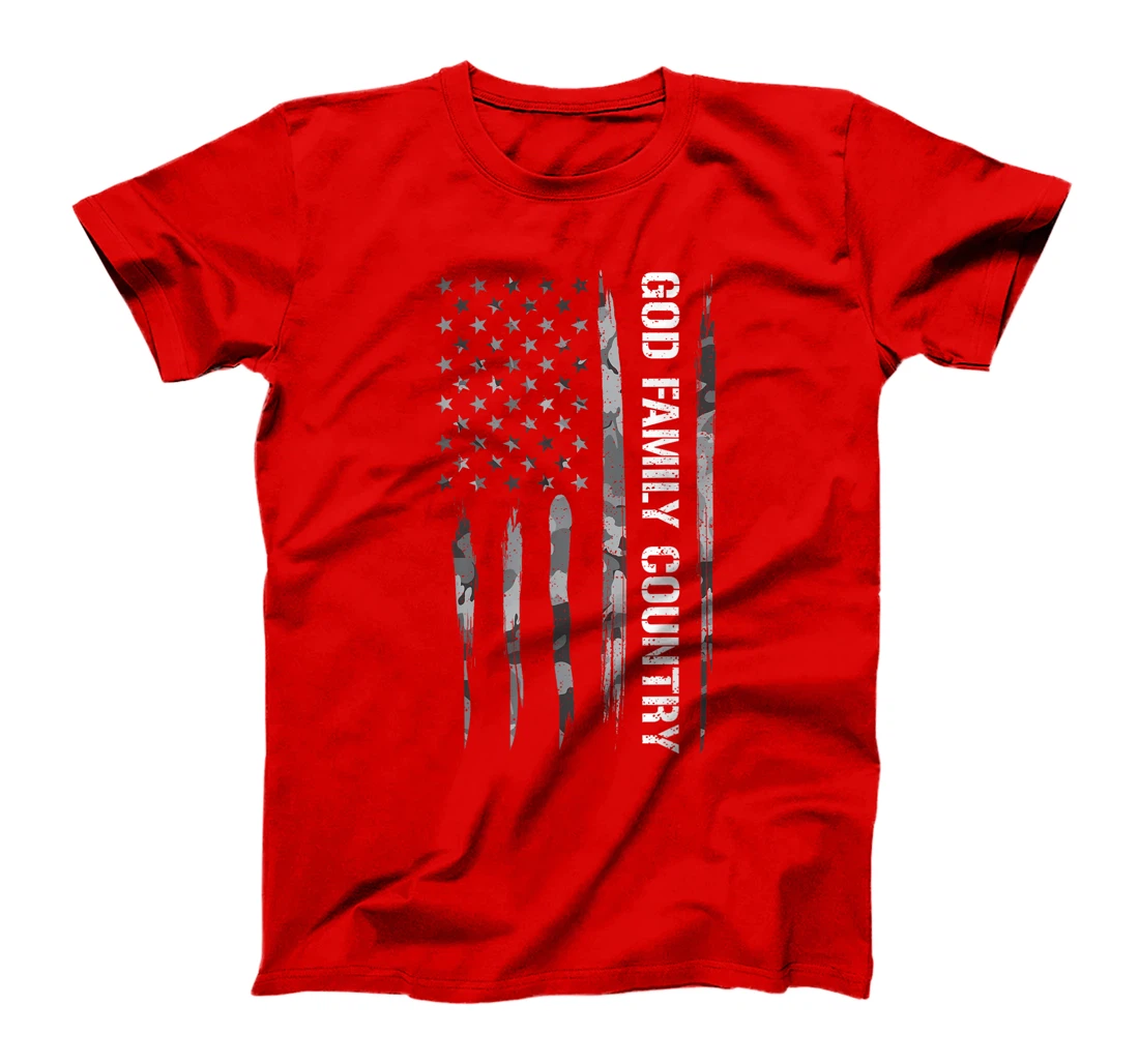 Faith: God Family Country - American Flag T-Shirt