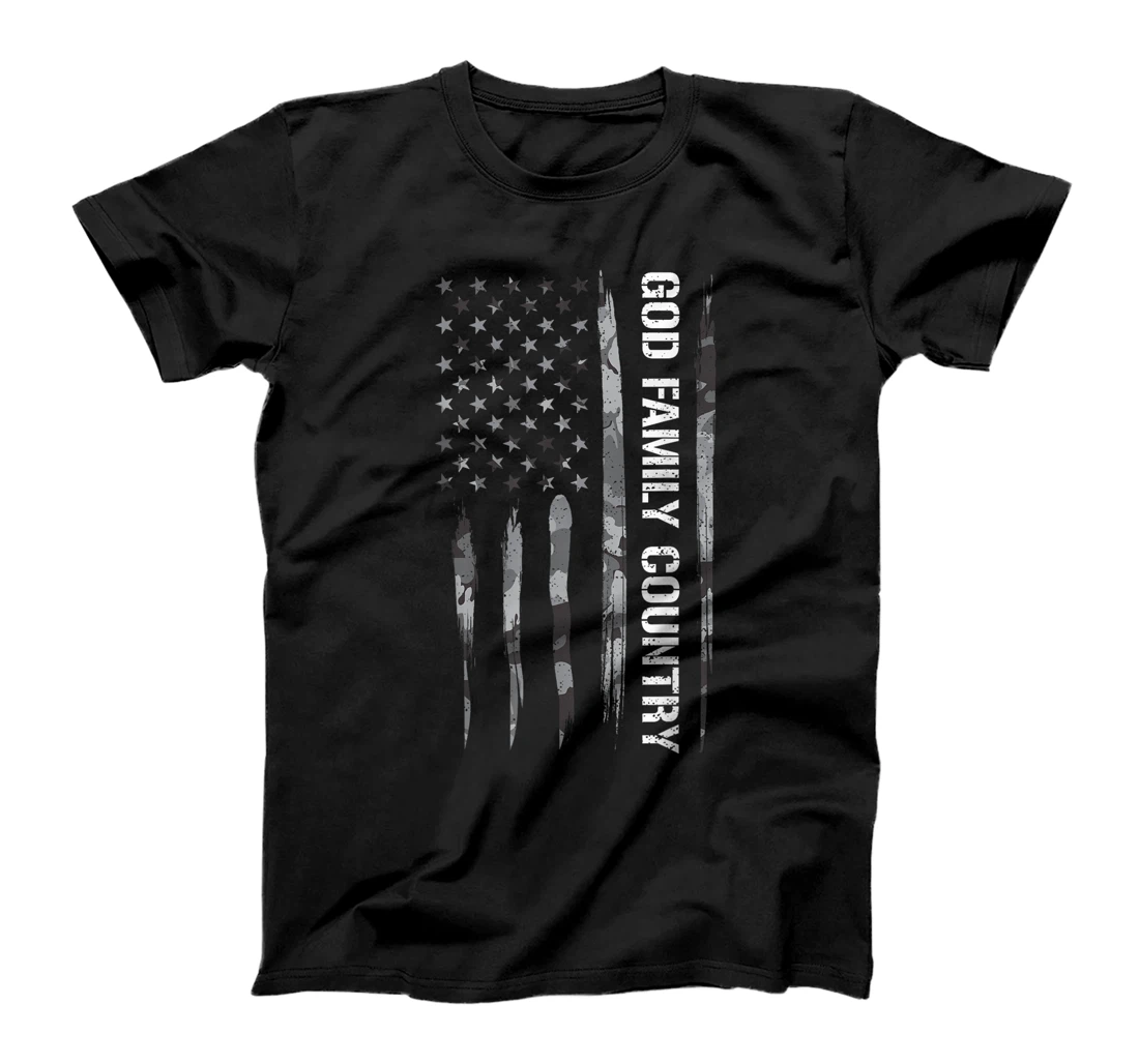 Faith: God Family Country - American Flag T-Shirt