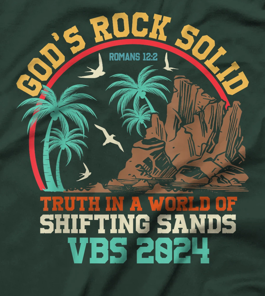 God's Rock Solid Vacation Bible School VBS 2024 Summer Camp T-Shirt