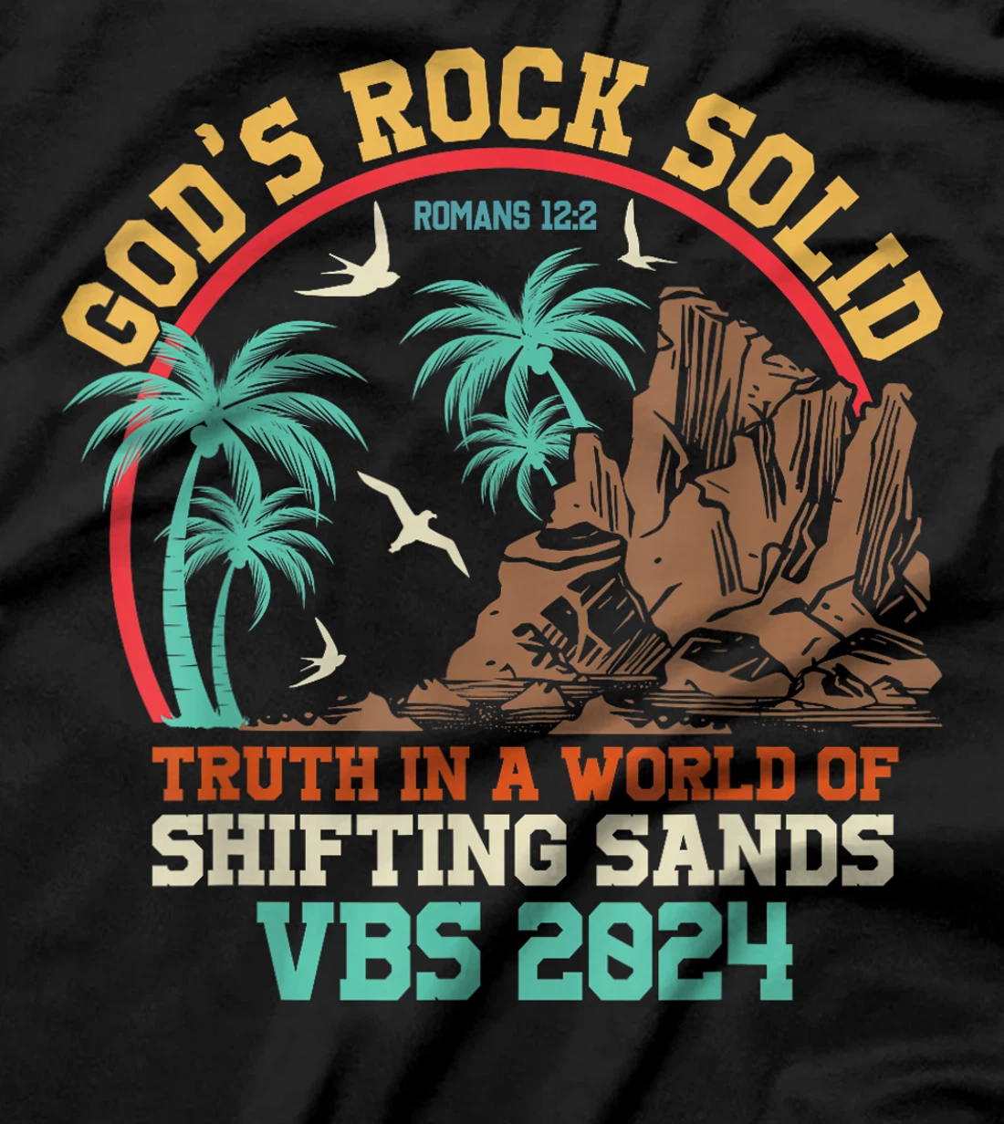 God's Rock Solid Vacation Bible School VBS 2024 Summer Camp T-Shirt
