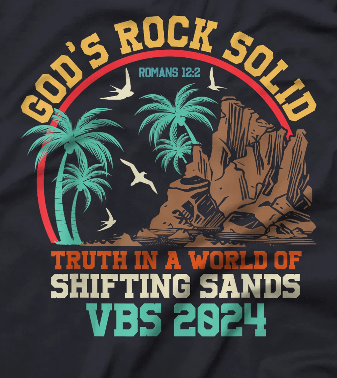 God's Rock Solid Vacation Bible School VBS 2024 Summer Camp T-Shirt