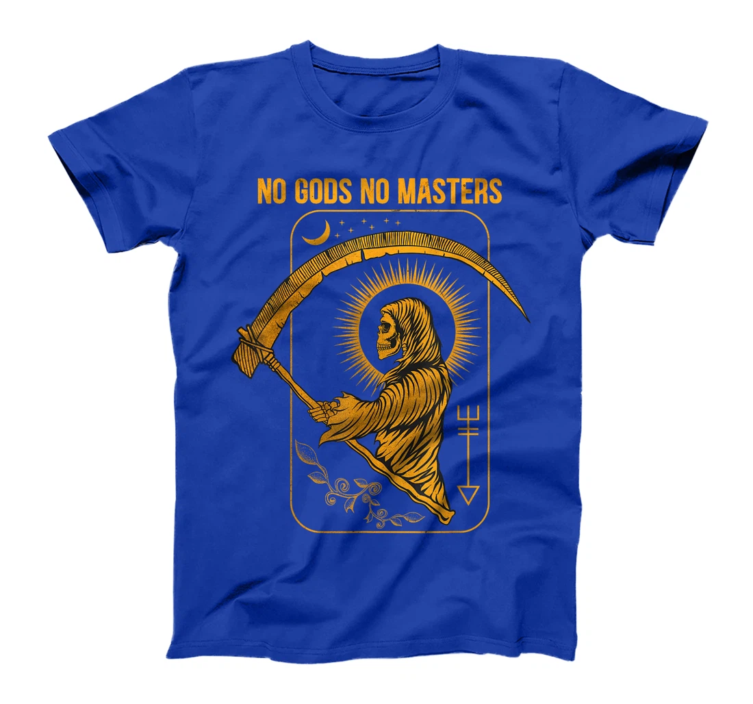 No Gods No Masters Satanic Evil Baphomet Tarot Death Satan T-Shirt