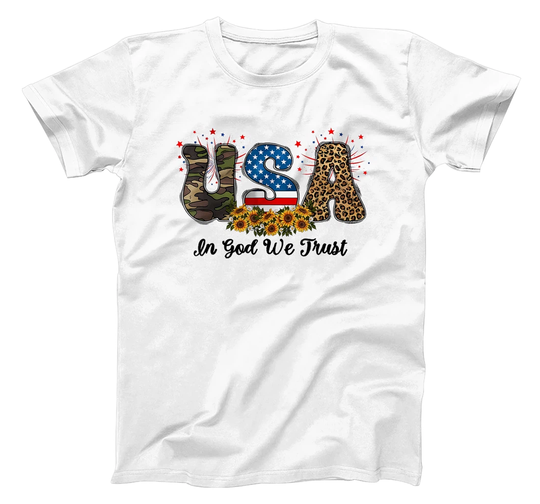 USA In God We Trust America Flag 4th of July Patriotic Day T-Shirt
