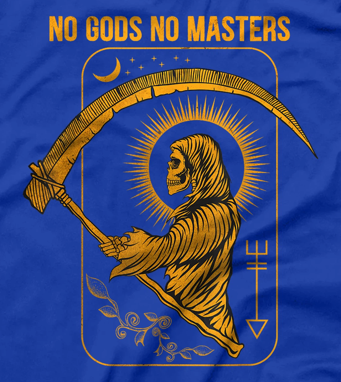 No Gods No Masters Satanic Evil Baphomet Tarot Death Satan T-Shirt