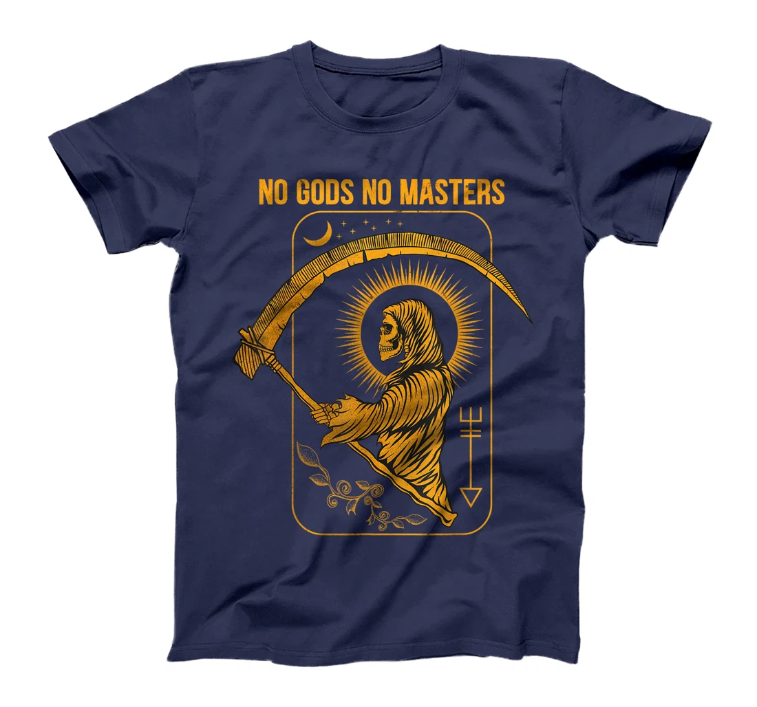 No Gods No Masters Satanic Evil Baphomet Tarot Death Satan T-Shirt