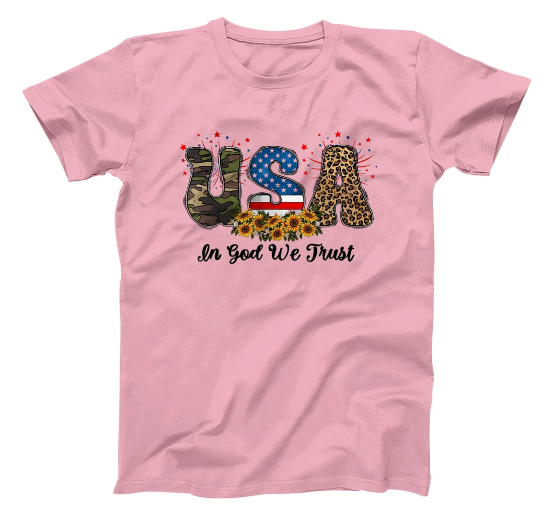 USA In God We Trust America Flag 4th of July Patriotic Day T-Shirt