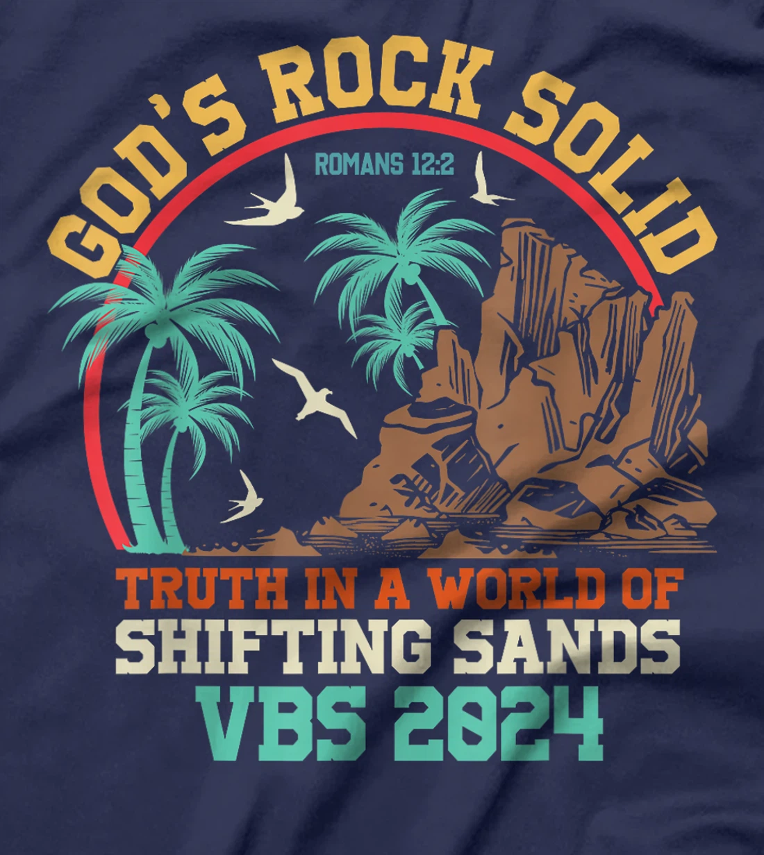 God's Rock Solid Vacation Bible School VBS 2024 Summer Camp T-Shirt